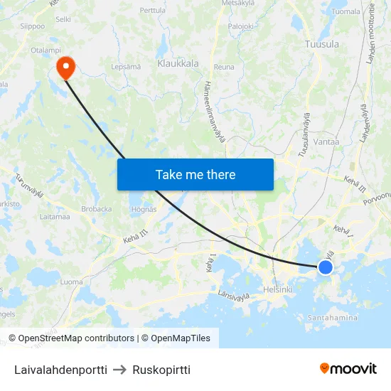 Laivalahdenportti to Ruskopirtti map