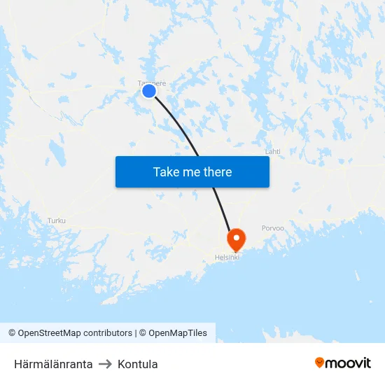 Harmalanranta to Kontula map
