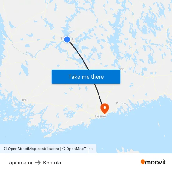 Lapinniemi to Kontula map