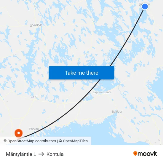 Mäntyläntie West to Kontula map