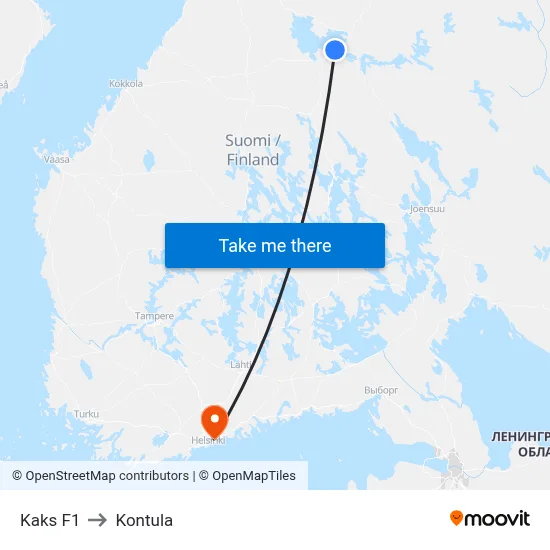 Kaks F1 to Kontula map