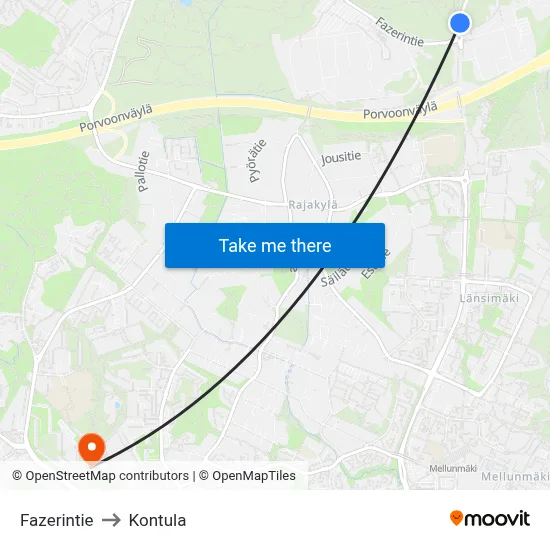 Fazer Road to Kontula map