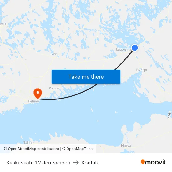 Keskuskatu 12 to Joutseno to Kontula map