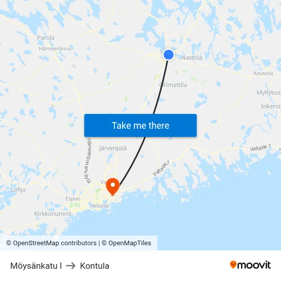 Möysänkatu E to Kontula map
