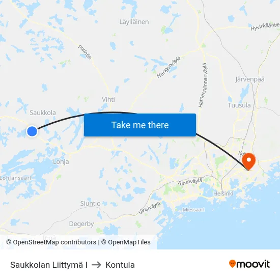 Saukkola Junction E to Kontula map
