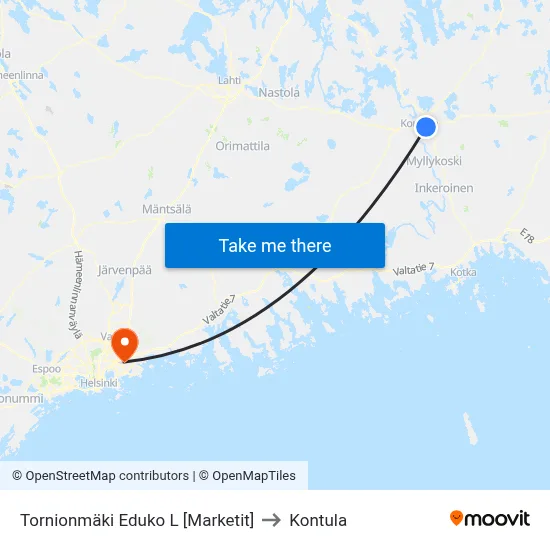 Tornionmäki Eduko L [Marketit] to Kontula map