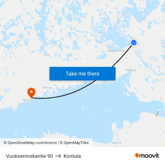 Vuoksenniskantie 90 to Kontula map