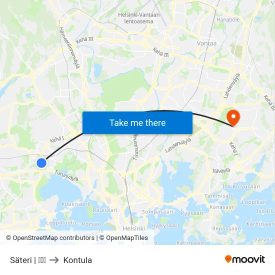 Säteri | 🏢🌳 to Kontula map
