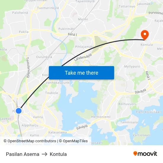 Pasilan Asema | 🚆🛍🏨 to Kontula map