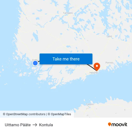 Uittamo Pääte | 🏞 to Kontula map