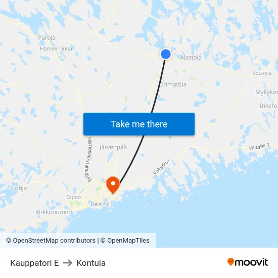 Market Square S to Kontula map