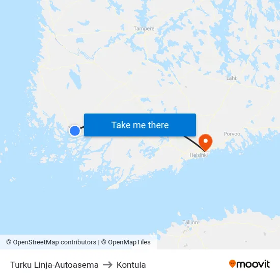 Turku Linja-Autoasema to Kontula map