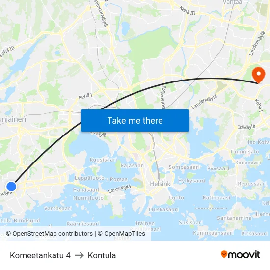 4 Comet Street to Kontula map
