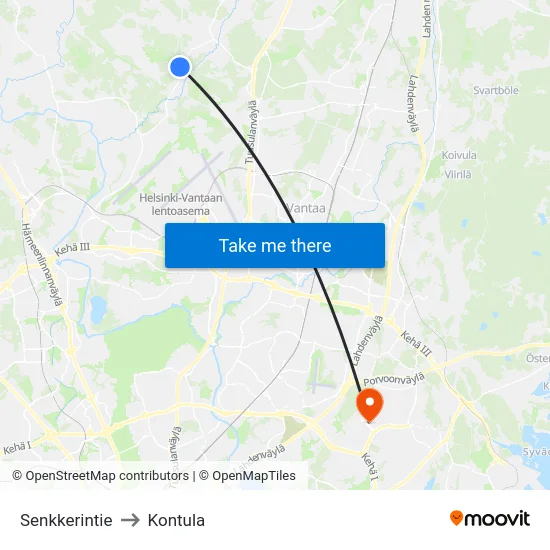 Senkkerintie to Kontula map