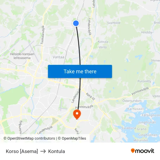 Korso [Asema] to Kontula map