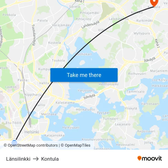 Länsilinkki to Kontula map