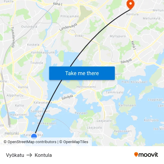 Vyö Street to Kontula map
