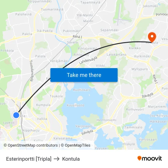 Esterinportti [Tripla] to Kontula map