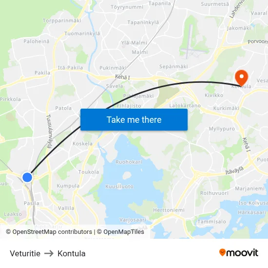 Engine Road [Veikkaus Arena] to Kontula map
