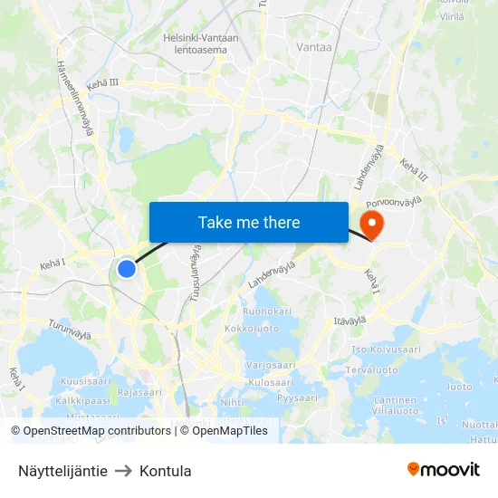 Näyttelijäntie to Kontula map