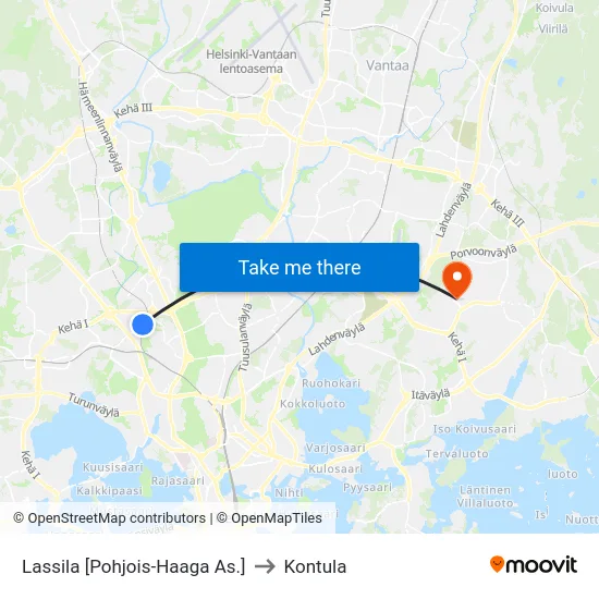 Lassila [Pohjois-Haaga As.] to Kontula map