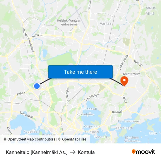 Kanneltalo [Kannelmäki As.] to Kontula map
