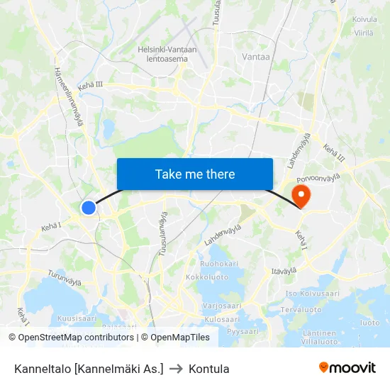 Kanneltalo [Kannelmäki As.] to Kontula map