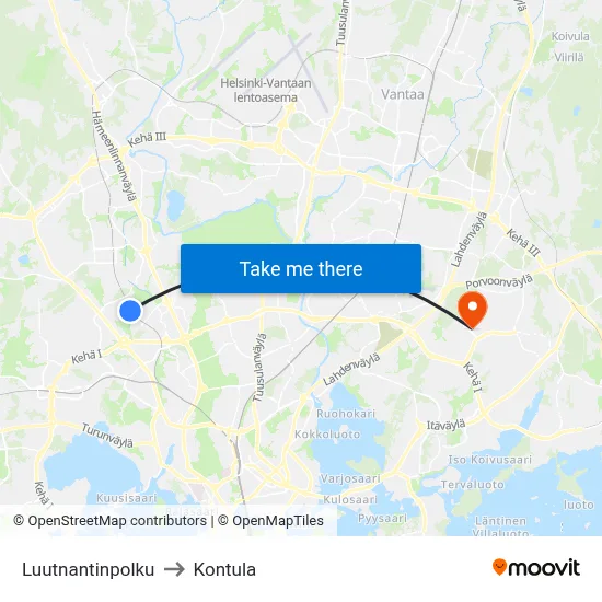 Lieutenant's Path to Kontula map