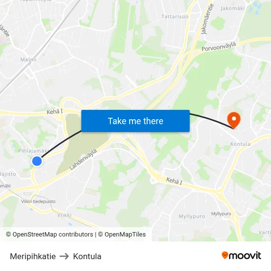Amber Road to Kontula map