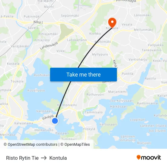 Risto Rytin Tie to Kontula map