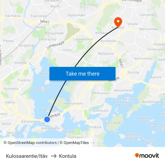 Kulosaarentie/Itäv. to Kontula map
