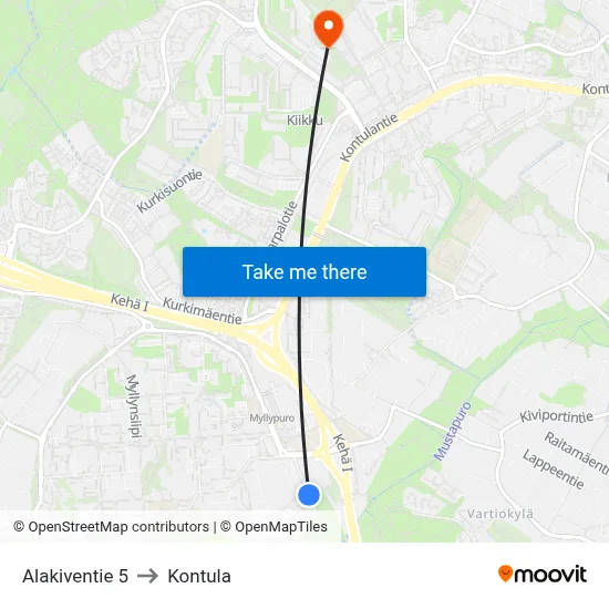 Alakivi Road 5 to Kontula map