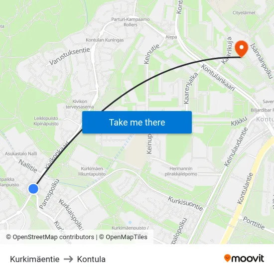 Kurkimäentie to Kontula map