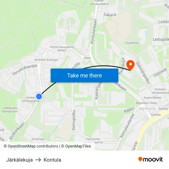 Järkälekuja to Kontula map