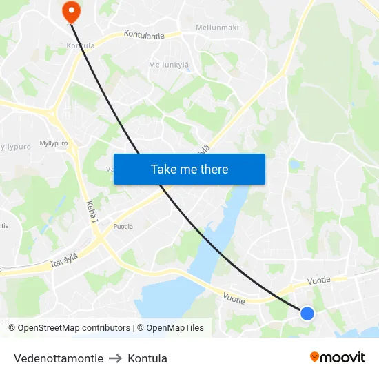 Water Plant Road to Kontula map