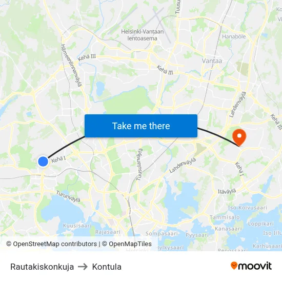 Rail Track Alley to Kontula map