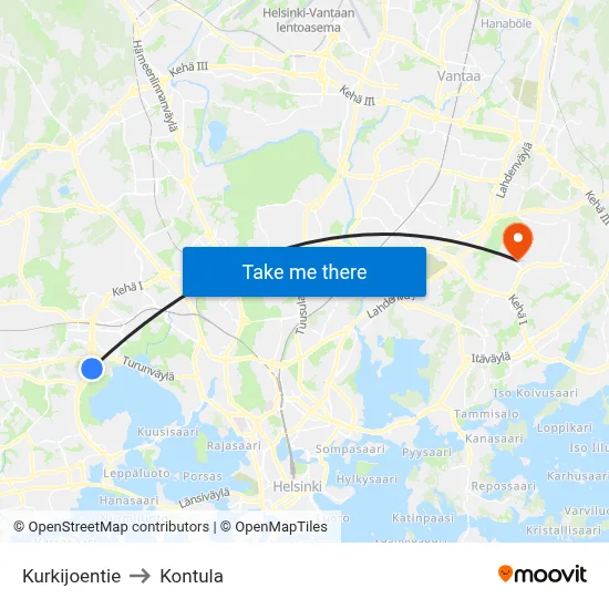 Kurkijoki Road to Kontula map