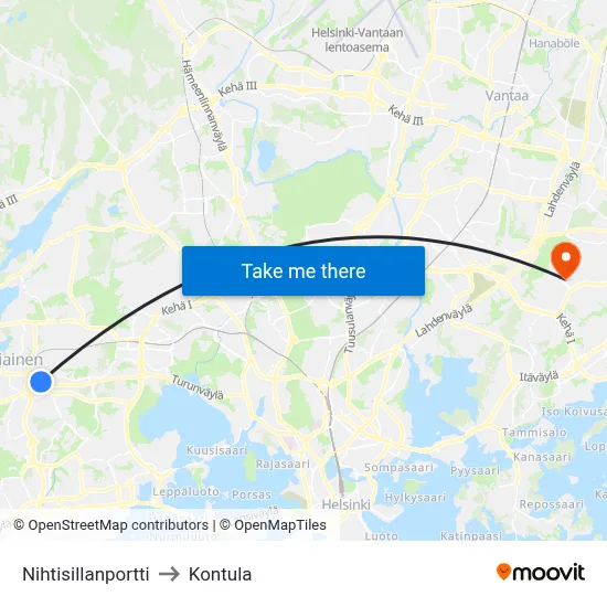 Nihtisilta Gate to Kontula map