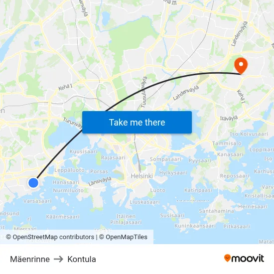 Slope to Kontula map