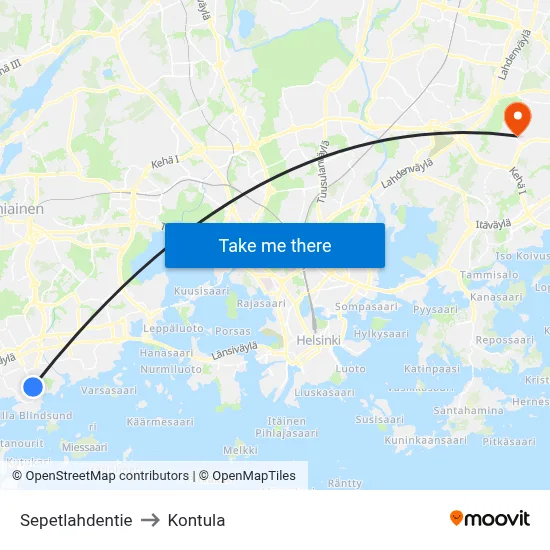 Sepetlahti Road to Kontula map