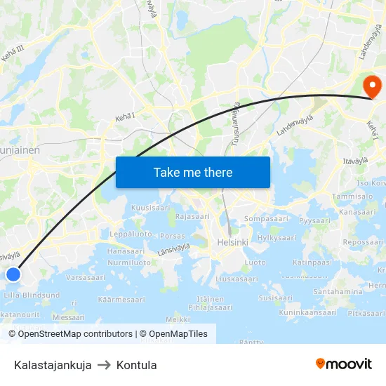 Kalastajankuja to Kontula map