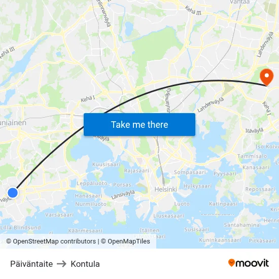 Day's Turn to Kontula map