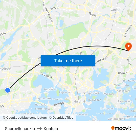 Suurpelto Square to Kontula map