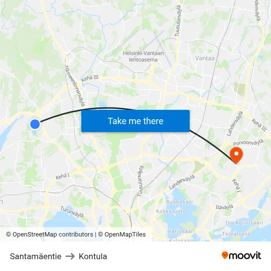 Santamäentie to Kontula map