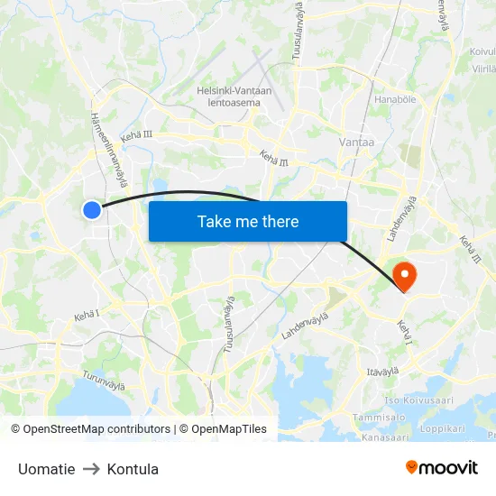 Stream Road to Kontula map