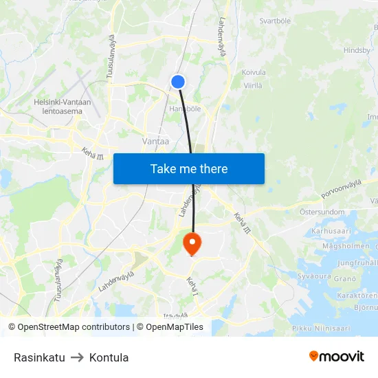 Rasi Street to Kontula map