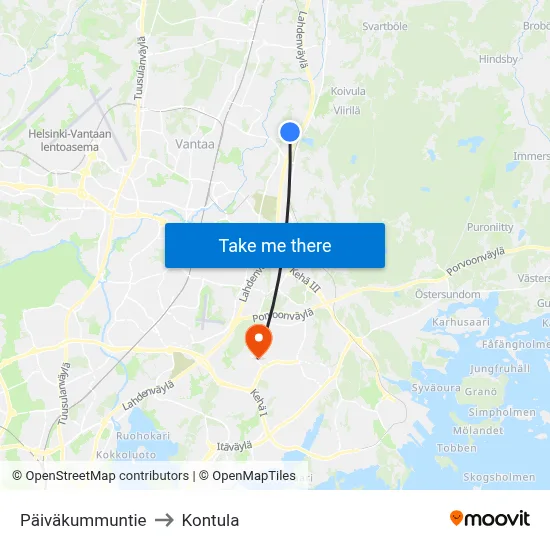 Päiväkummuntie to Kontula map