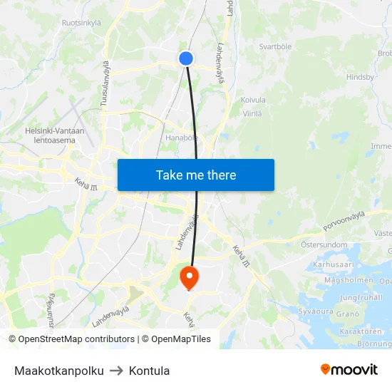 Eagle Path to Kontula map