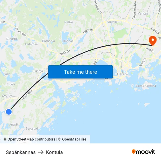 Sepänkannas to Kontula map