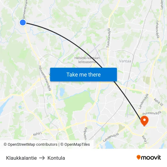 Klaukkalantie to Kontula map